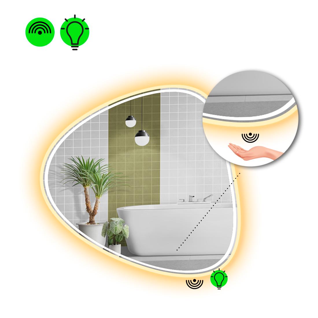 Зеркало с LED подсветкой Nuvola 4 с ИК включателем 120x120 см (Nuvola4-46)