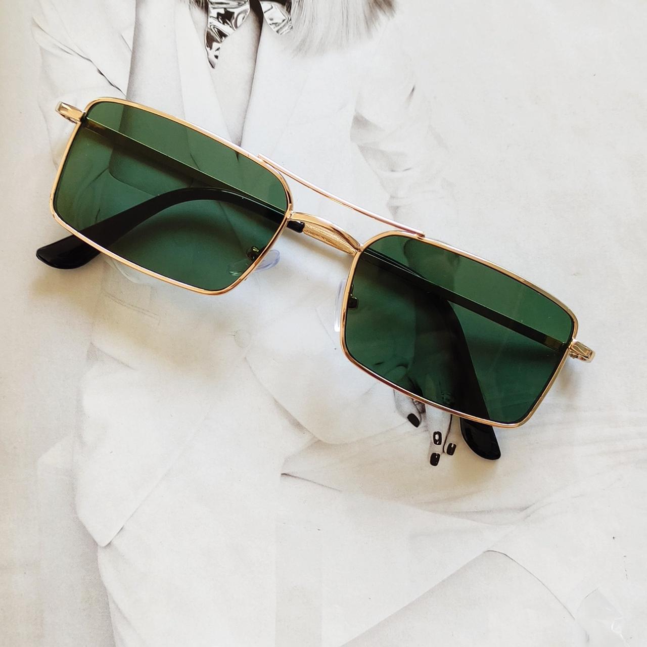 Окуляри прямокутні зелена лінза