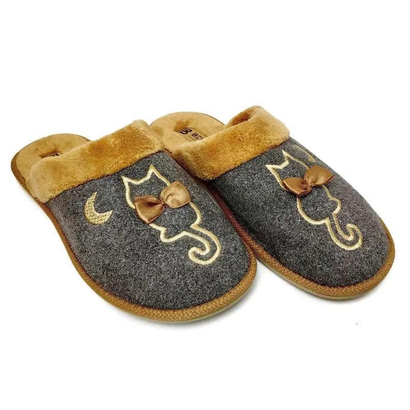 Тапочки комнатные женские БЕЛСТА махровые закрытые р. 37 23,5 см Серо-оранжевый (88-5-37-1)