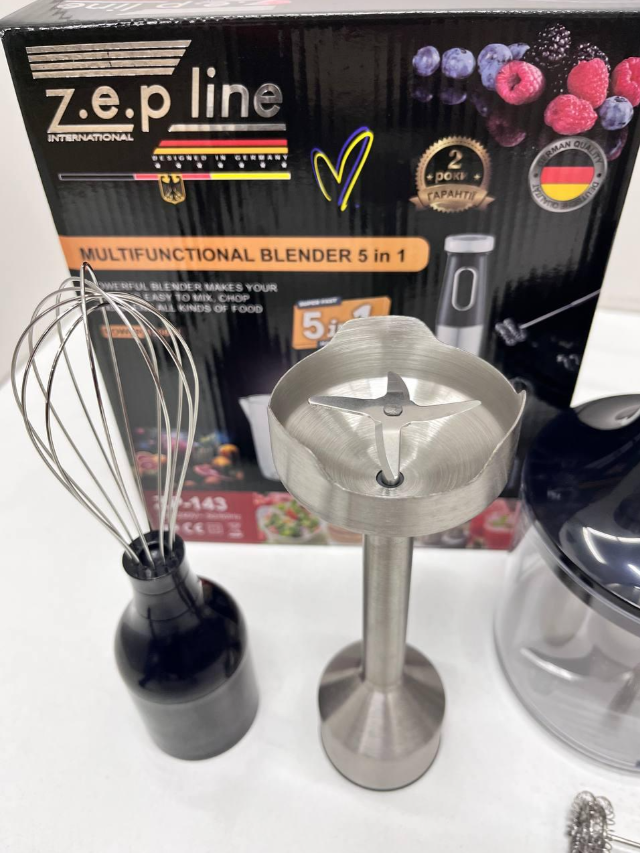Блендер електричний занурювальний Zepline 5в1 з чашею 1500 Вт - фото 7 Блендер електричний занурювальний Zepline 5в1 з чашею 1500 Вт - фото 7