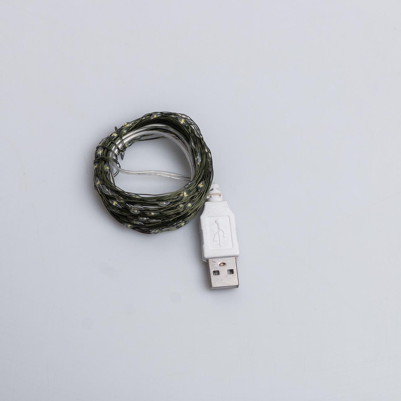 Гірлянда Роса нитка 100 LED від USB 10 м Зелений/Жовтий (USB100L10MGY) - фото 2