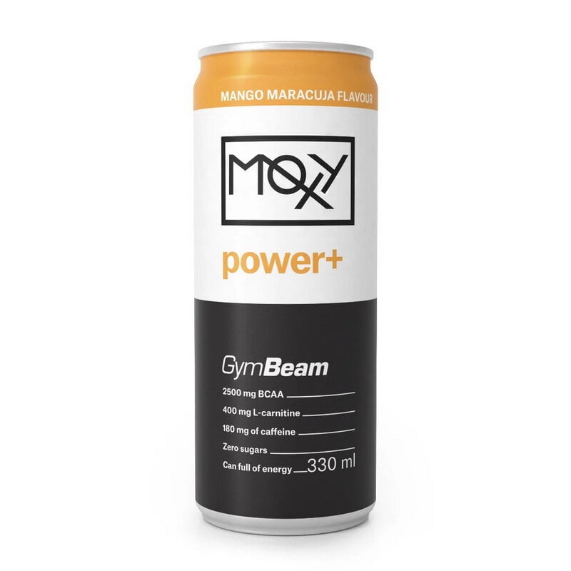 Энергетик газированный с кофеином и BCAA GymBeam Moxy Power+ 330 мл Манго/Маракуя