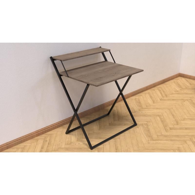 Стіл трансформер Ferrum-decor Kompakt 2 метал/ДСП 16 мм Чорний/Дуб Сонома Трюфель (FRD-104694) Стіл трансформер Ferrum-decor Kompakt 2 метал/ДСП 16 мм Чорний/Дуб Сонома Трюфель (FRD-104694)