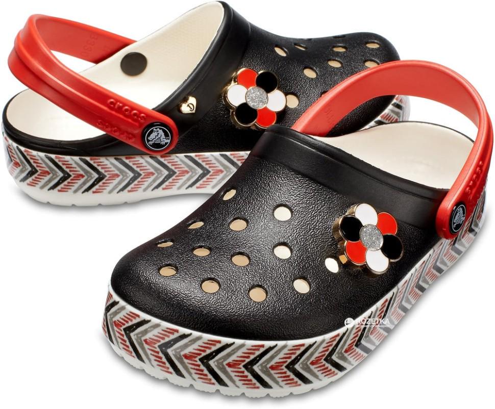 Сабо дитячі Crocs Drew X Crocband Chevron Clog р. 23/24 Black/White (18974)