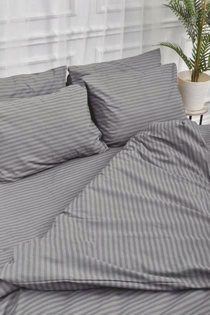Комплект постельного белья Ideal Textile двуспальный евро бязь с принтом в полоску Графитный - фото 2 Комплект постельного белья Ideal Textile двуспальный евро бязь с принтом в полоску Графитный - фото 2