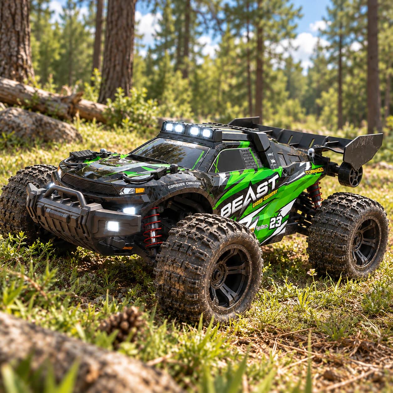 Машинка на радиоуправлении ZLL SG118 PRO 1:16 4WD пропорциональное управление металлическая трансмиссия до 35 км/ч до 40 минут до 80 м Зеленый