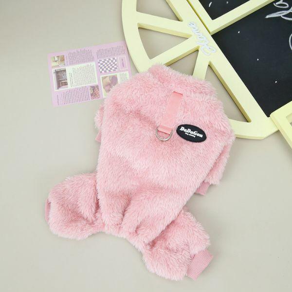 Комбинезон плюшевый для собак M00269-1 M Розовый - фото 5 Комбинезон плюшевый для собак M00269-1 M Розовый - фото 5