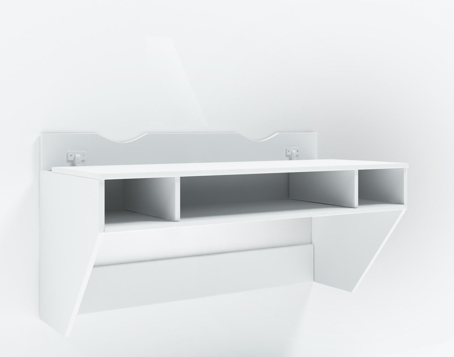 Стіл комп'ютерний навісний Zeus Comfy Home AirTable II WT Mini ламінована ДСП Білий (26928) - фото 1