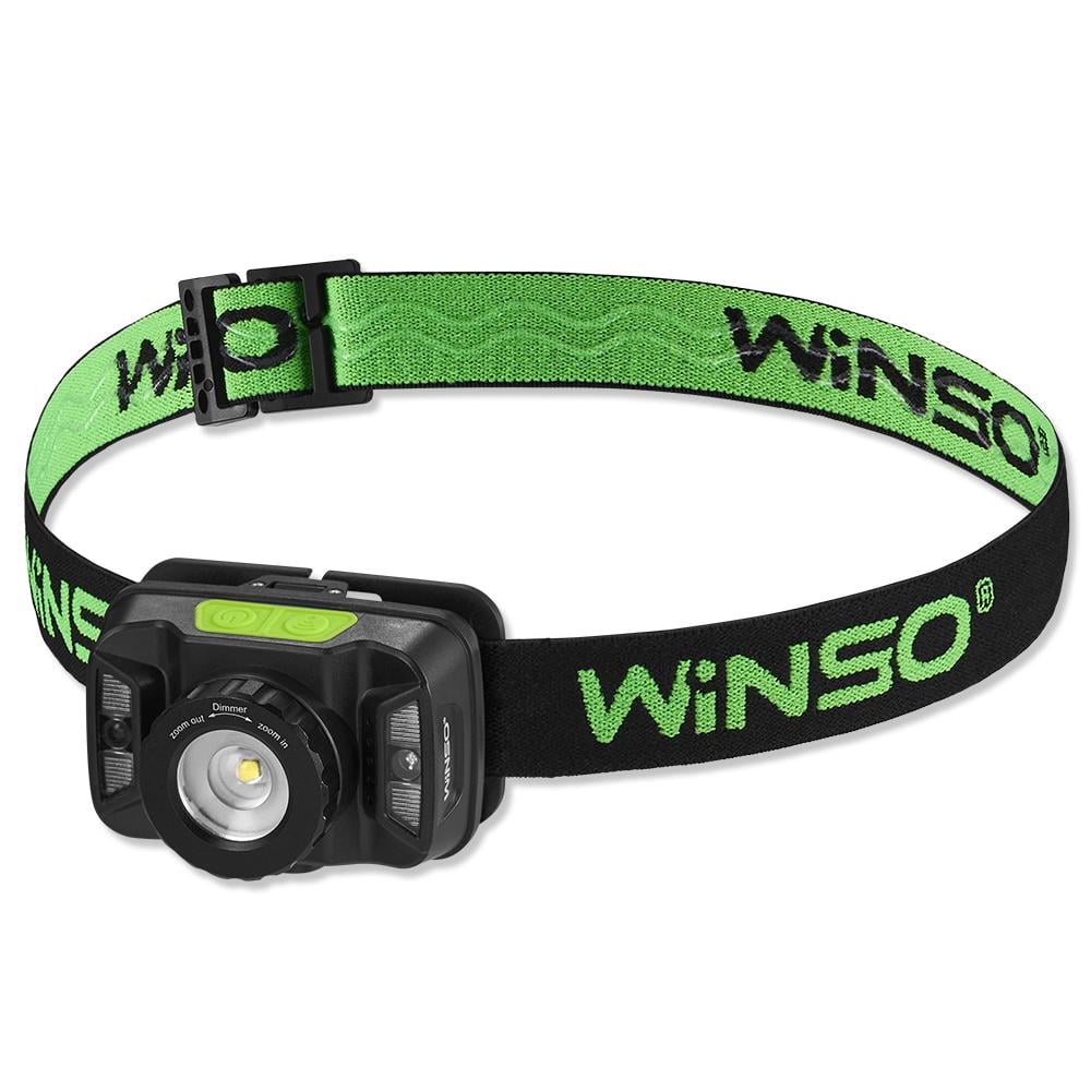 Фонарь налобный Winso 260Lm 5W CREE XTE 1800 mAh Zoom с сенсором Белый/Красный (750700)