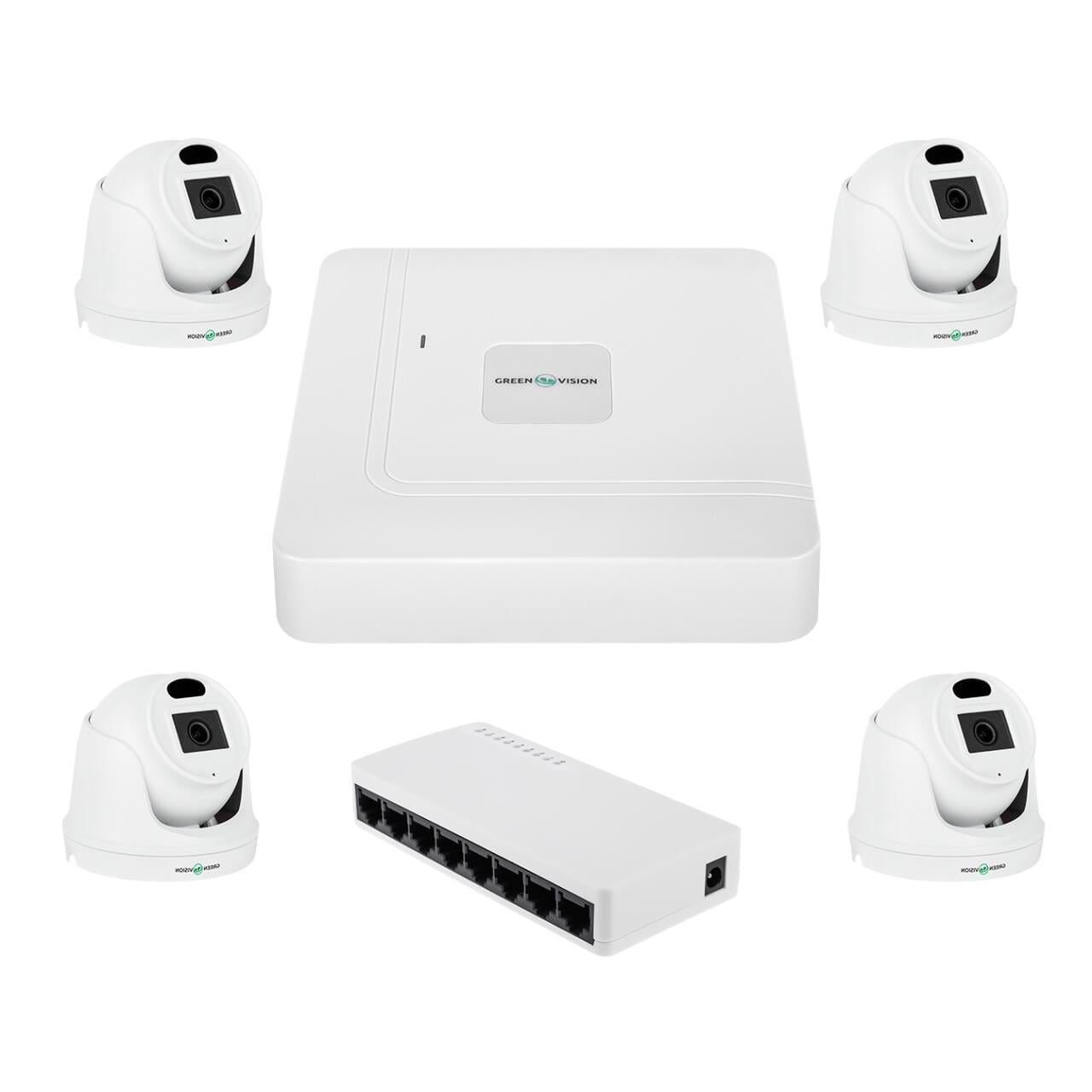 Комплект видеонаблюдения GV-IP-K-W96/4 3MP на 4 камеры Комплект видеонаблюдения GV-IP-K-W96/4 3MP на 4 камеры