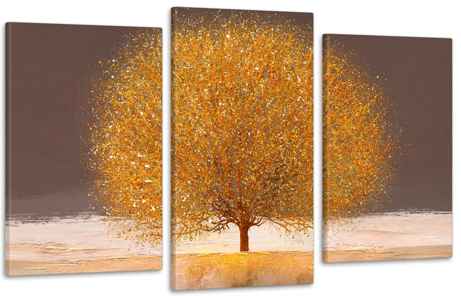 Картина модульная в гостиную/спальню Золотое дерево 100х150 см (Art-742_3)