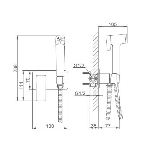 Гигиенический душ со смесителем Gappo G2048-8 Белый/Хром (G2048-8) - фото 6 Гигиенический душ со смесителем Gappo G2048-8 Белый/Хром (G2048-8) - фото 6