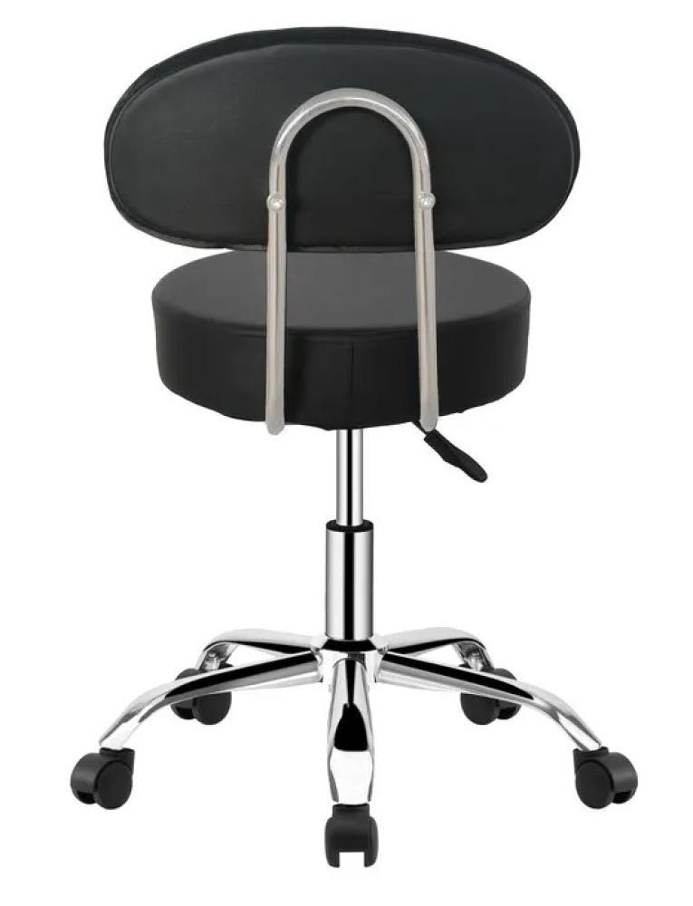 Кресло-табурет Bonro B-491 поворотное со спинкой на колесах Черный (106-76-40300051) - фото 2