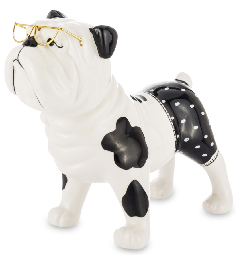 Статуетка декоративна керамічна ART-POL Бульдог в окулярах (141496)