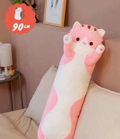 Игрушка-подушка Длинный кот обнимашка 90 см Розовый (b898b34b) - фото 3 Игрушка-подушка Длинный кот обнимашка 90 см Розовый (b898b34b) - фото 3