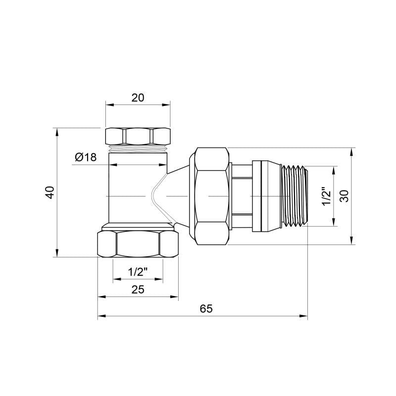 Кран радиаторный SD Plus 1/2" ВЗ SD229W15 с антиутечкой угловой - фото 2