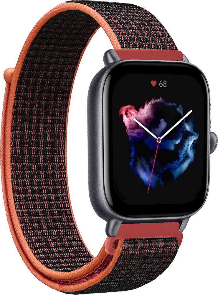 Ремешок нейлоновый Sport Loop для Amazfit GTS 3 Black/Red (15119-44)