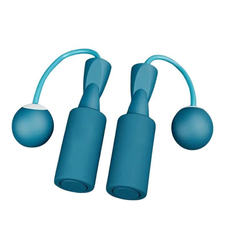 Скакалка бесшнуровая подшипниковая с шарами утяжелителями для занятий спортом/фитнесом и тренировок дома Синий (D-0156) Скакалка бесшнуровая подшипниковая с шарами утяжелителями для занятий спортом/фитнесом и тренировок дома Синий (D-0156)