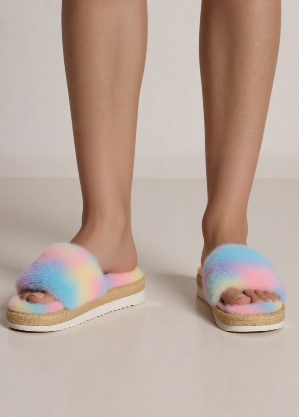 Тапочки женские Bamboo меховые р. 38 Разноцветный (7989) - фото 3