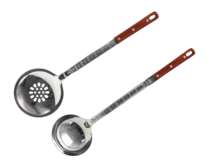 Набор черпак и шумовка с деревянной ручкой 47 см
