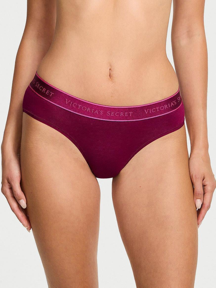 Трусики женские Victoria Secret Logo Cotton Strappy Hiphugger L Бордовый (2794289281)