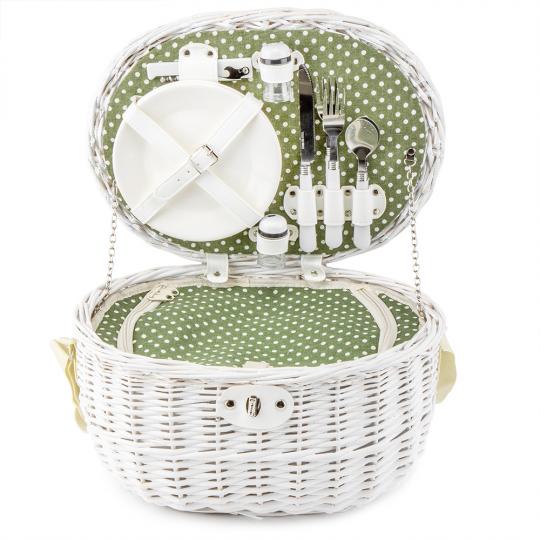 Кошик для пікніка Зустріч на 2 особи 22х39 см Білий (0503-013)