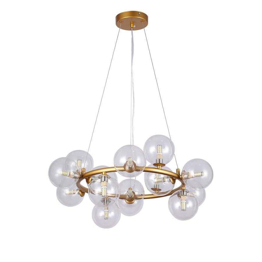 Люстра підвісна на 15 плафонів 7841019-15 DDG/CL Золотий/Прозорий - фото 1