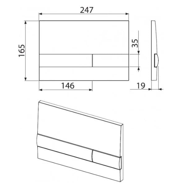 Інсталяція Cersanit Tech Line Opti з кнопкою Opti A2 + унітаз Carina CleanOn з сидінням Slim (CR SET В656 S701-646) - фото 5