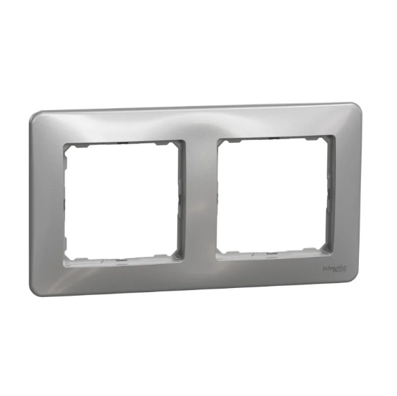 Рамка двойная горизонтальная SCHNEIDER Sedna Design алюминий (28518692)