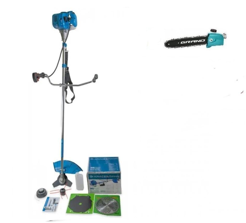 Бензокоса KRAISSMANN MS'520 ремень/ножи 3Т-8Т-40Т/зубчатая фреза с победной напайкой/катушка с леской/насадка высоторез/шина 300 мм (24605284) Бензокоса KRAISSMANN MS'520 ремень/ножи 3Т-8Т-40Т/зубчатая фреза с победной напайкой/катушка с леской/насадка высоторез/шина 300 мм (24605284)