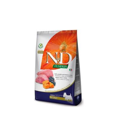 Беззерновой сухой корм для собак мелких пород Фарміна 7 кг N&D GF PUMPKIN LAMB & BLUEBERRY ADULT MINI (33642)