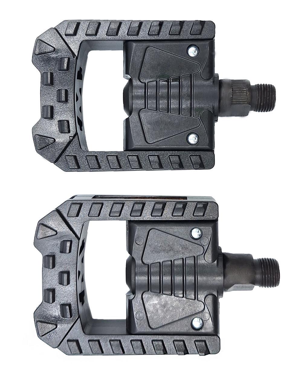 Педалі велосипедні складані пластикові CQ JHX-630 на сталевих підшипниках Чорний (G0001947) - фото 2