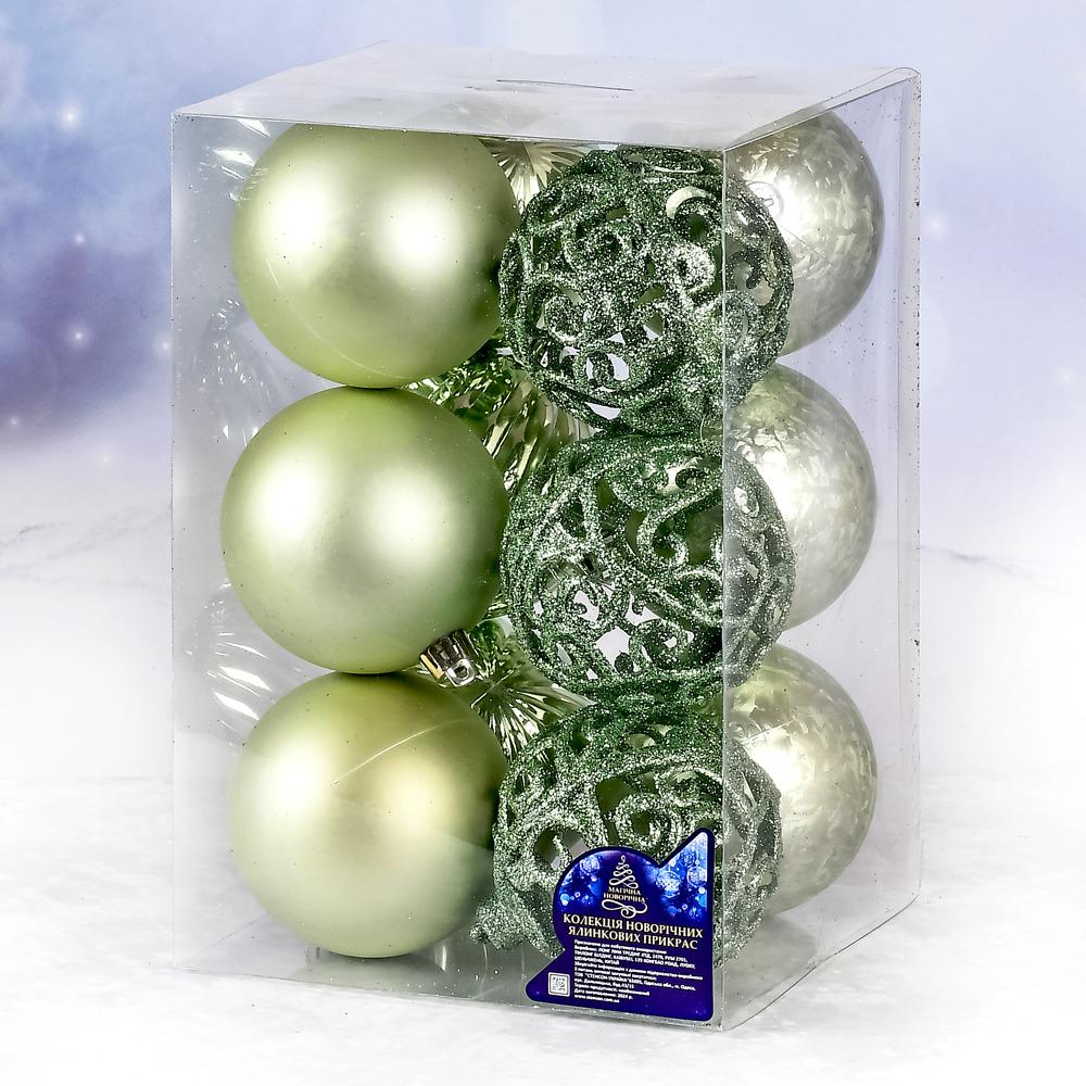 Елочные шарики 8 см 12 шт. (9600)