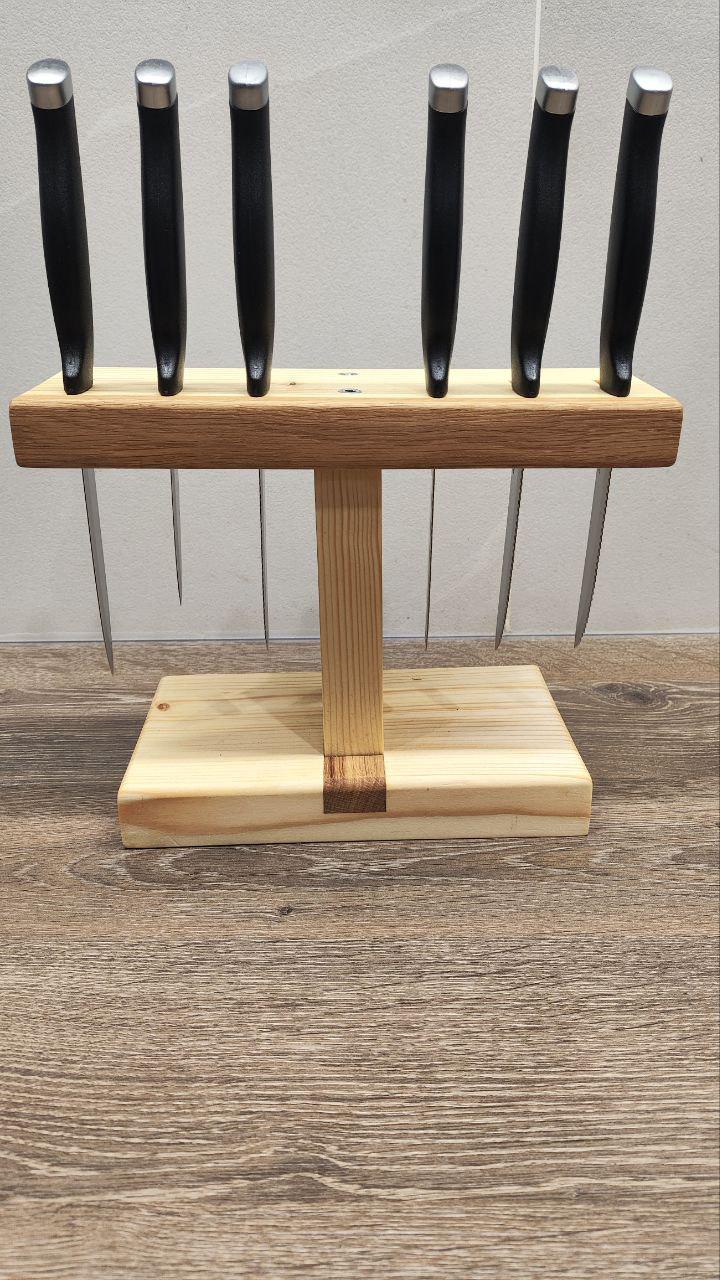 Подставка деревянная для 6-ти ножей 25х19х12 см Светлое дерево (24972842) - фото 2 Подставка деревянная для 6-ти ножей 25х19х12 см Светлое дерево (24972842) - фото 2