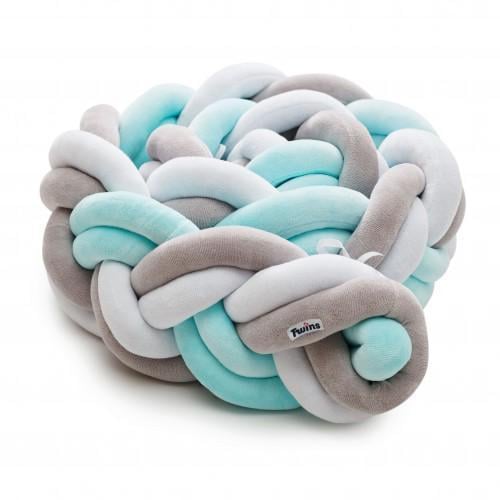 Защитный бампер для детской кроватки Twins 3-х прядна двойная 200 см Мятный (T15133)