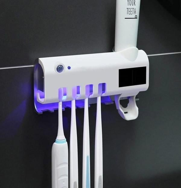 Диспенсер Toothbrush sterilizer для зубної пасти і щіток автоматичний УФ-стерилізатор Білий (324578018)