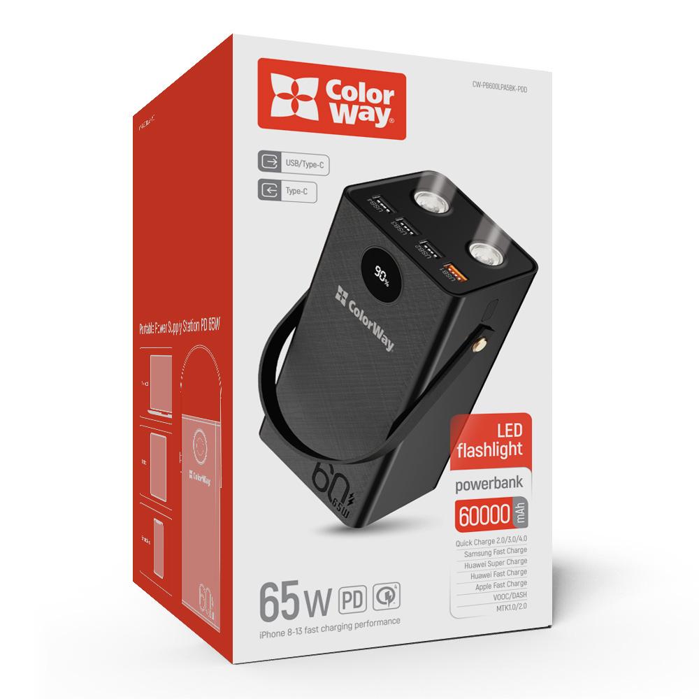 Повербанк ColorWay Powerful 60000 mAh Black (CW-PB600LPA5BK-PDD) - фото 9