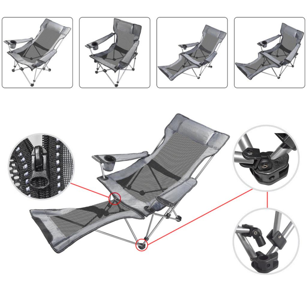 Кресло туристическое раскладное Lesko SW233 Gray (1386925) - фото 8 Кресло туристическое раскладное Lesko SW233 Gray (1386925) - фото 8