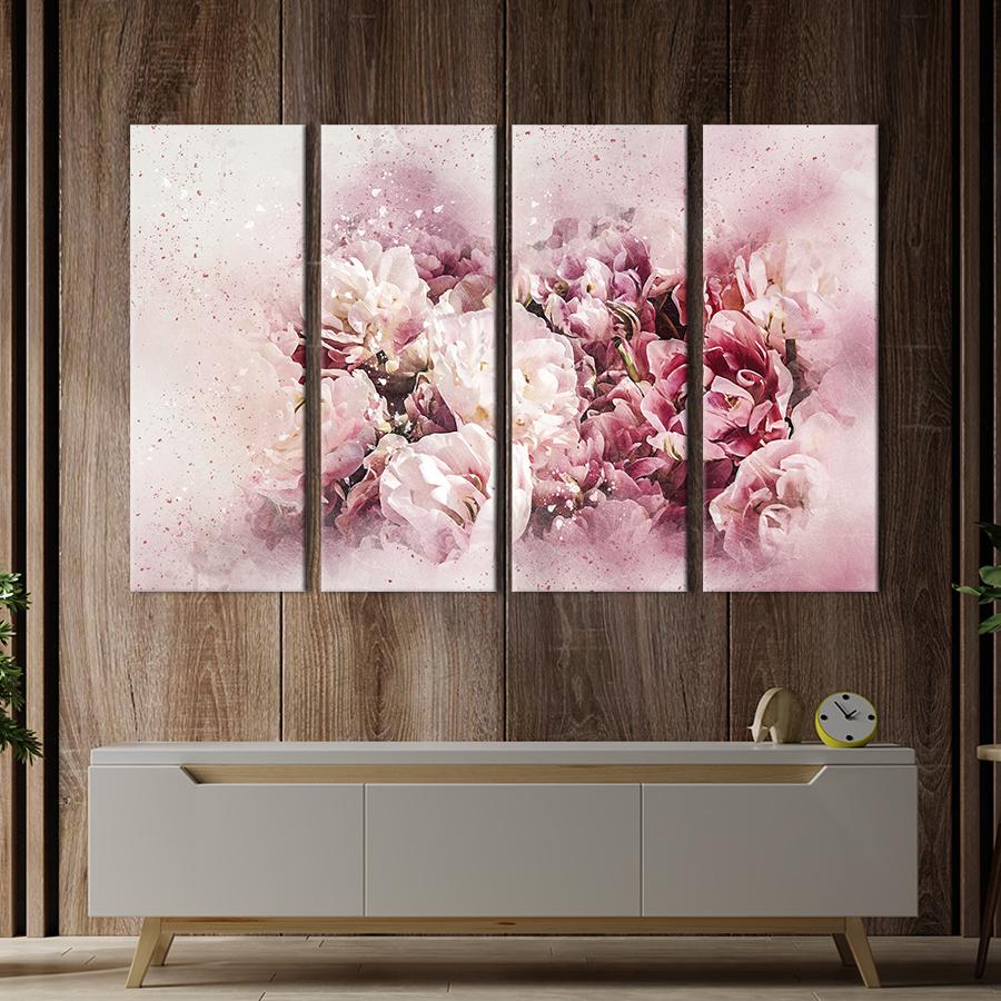 Картина на холсте Прекрасные цветущие розовые пионы 209x133 см (859-41) Картина на холсте Прекрасные цветущие розовые пионы 209x133 см (859-41)