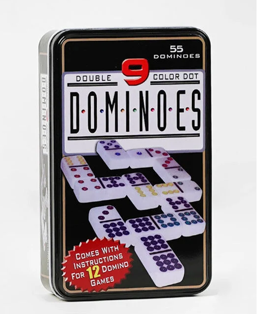 Настольная игра детская Домино Color dot металлическая коробка 55 штук Multicolor (136656)