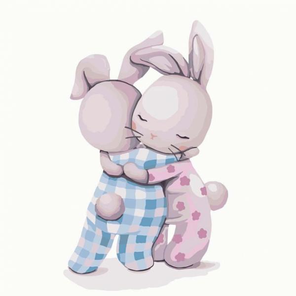 Картина по номерам Идейка Обнимашки 30х30 см в термопакете (KHO2337)