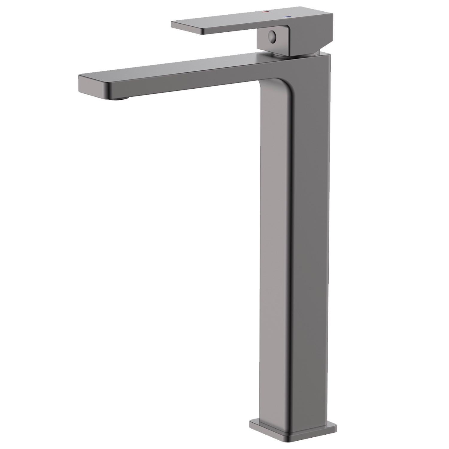 Смеситель для умывальника Q-tap Gemini QTGEM269GMB45680 высокий однорычажный Графитовый (235044)