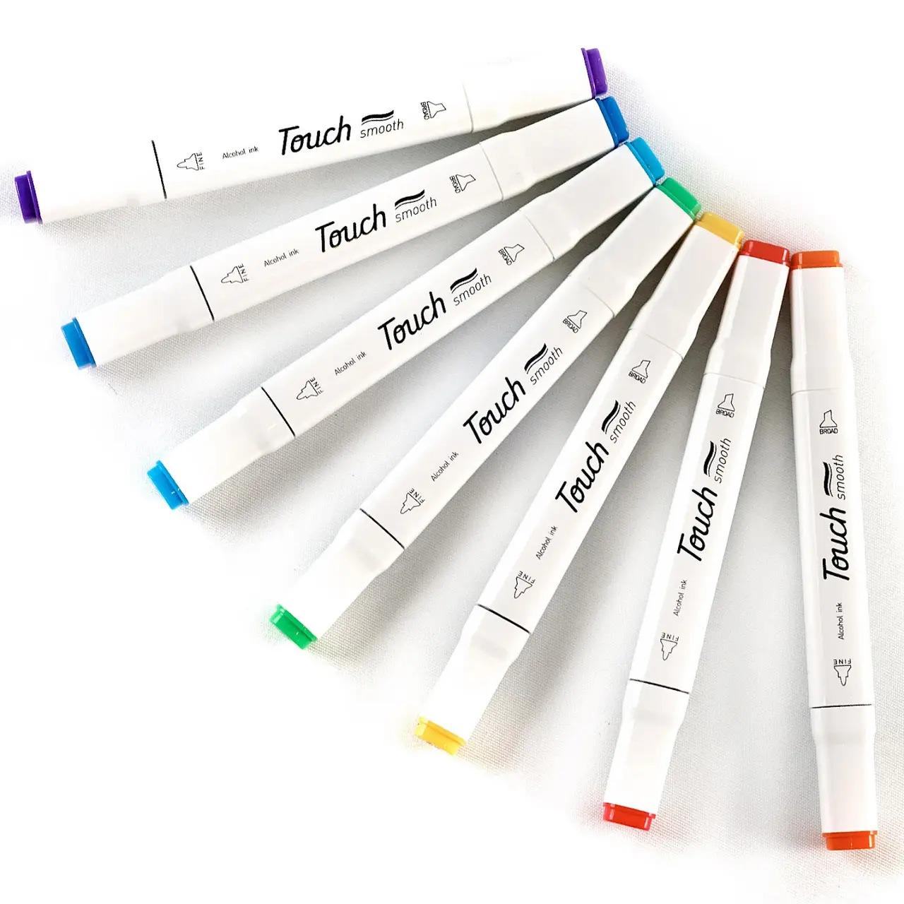 Набір двосторонніх спиртових маркерів Touch Smooth для малювання 40 шт. та Підставка для маркерів Зелений - фото 3 Набір двосторонніх спиртових маркерів Touch Smooth для малювання 40 шт. та Підставка для маркерів Зелений - фото 3