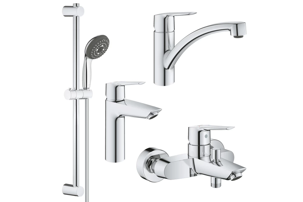 Набор смесителей для ванной комнаты и кухни Grohe QuickFix Start M-Size UA202301KE 4в1 (374075)