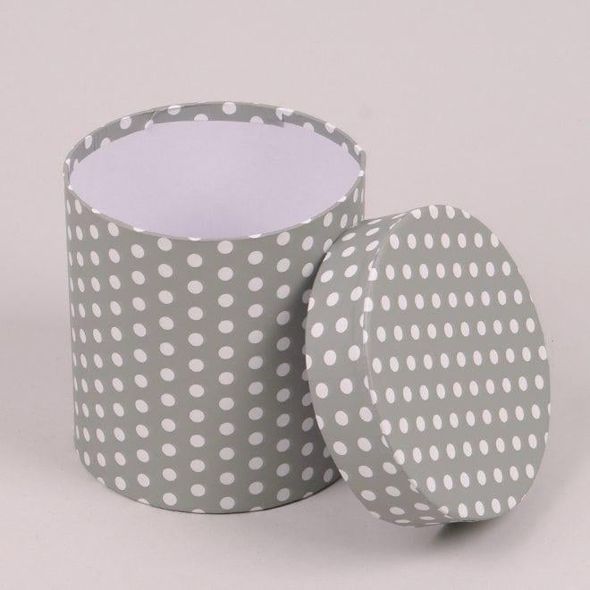 Комплект коробок для цветов Flora 2 шт. Серый в белый горошек (39869) - фото 2 Комплект коробок для цветов Flora 2 шт. Серый в белый горошек (39869) - фото 2
