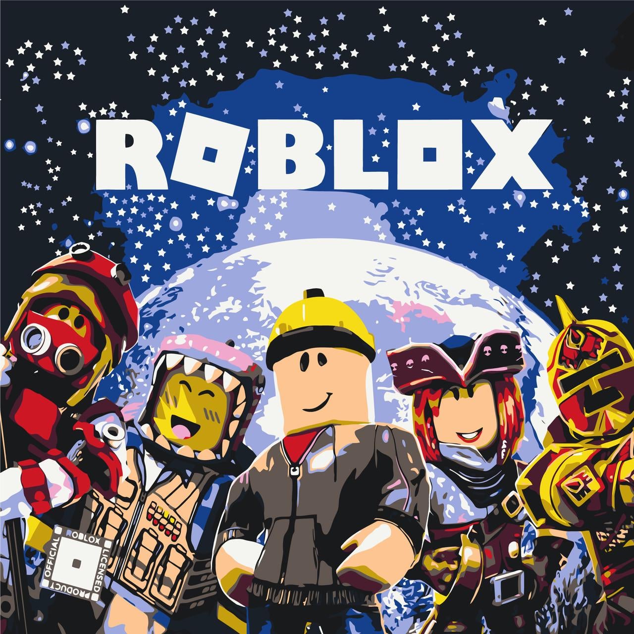 Картина по номерам Оригами Roblox работы роблокс 30х30 см