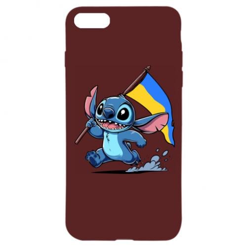 Чехол для iPhone 8 Стич с украинским флагом