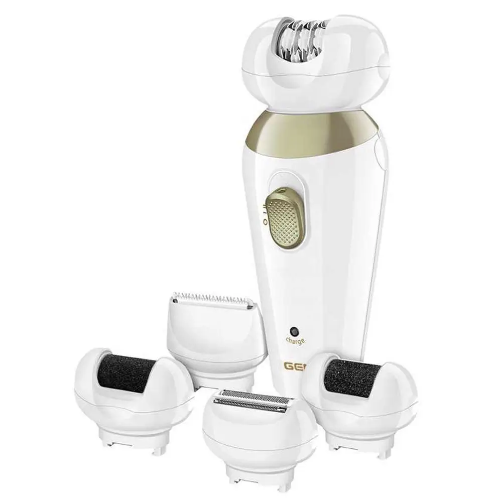 Эпилятор Gemei GM-7005 5в1 1400 мАч с 2 скоростями 5 насадками подсветкой и щеточкой для очистки