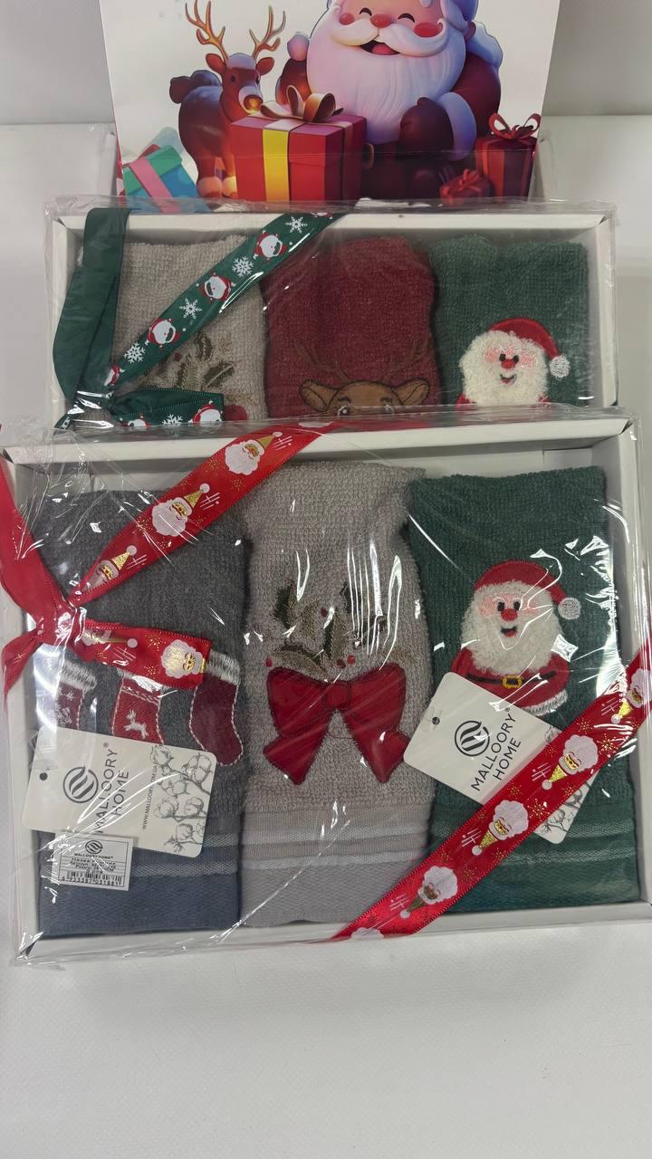 Набір рушників для кухні Malloory Home Новорічний у коробці та подарунковому пакеті 50х25 см 3 шт. - фото 2