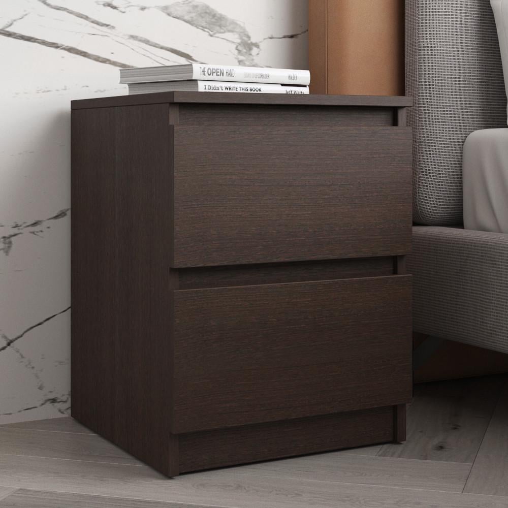 Тумба прикроватная VAYS с 2 ящиками и телескопическими направляющими 40х40х53 см Венге темный (30642210) Тумба прикроватная VAYS с 2 ящиками и телескопическими направляющими 40х40х53 см Венге темный (30642210)
